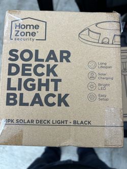 Home Zone Security 4 Packs Solar Deck Light Outdoor 20 Lumens Waterproof Weather Resistant, No Wiring, Auto On Sensor Fence Light, Durable Aluminum Pl