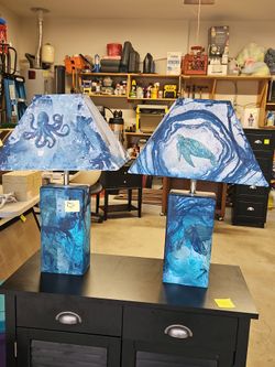Ocean-Themed Table Lamp Pair