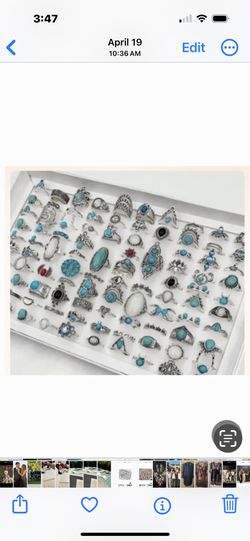 25 Pieces Turquoise Rings