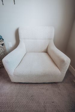 Oversized Cream Boucle Accent Chair