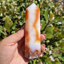 Carnelian Crystal Quartz Tower Point