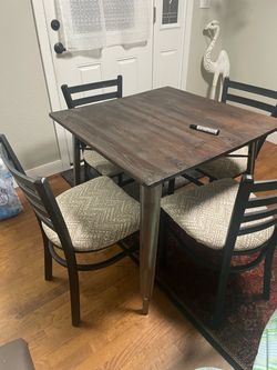 Wood dining table with 4 chairs