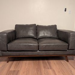 Handsome Abbyson Taverly Leather Loveseat