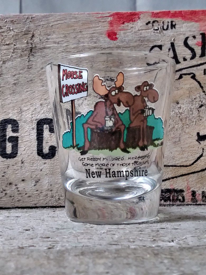 Vintage New Hampshire Moose Collectible Shot Glass