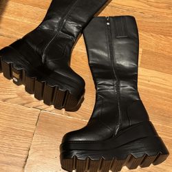 Wedge Heel Platform Boots