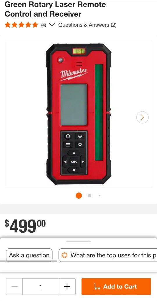 Milwaukee Laser Remote 