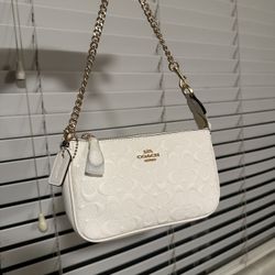 White Mini Coach Purse Brand New With Bag 