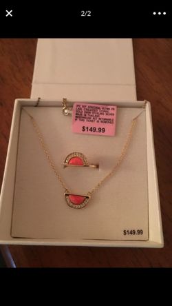 Necklace and matching ring , jewelry and accessories , gold over sterling silver