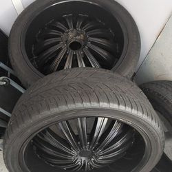 Black 24 Inc .Massive Wheele Rims  and Tires  Set.