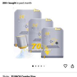 new 15-Pack Vacuum Bags for Travel with Wireless Rechargeable Pump, Carry-on Size Compression Packing Bags for Luggage & Suitcase, Space Saver for Clo