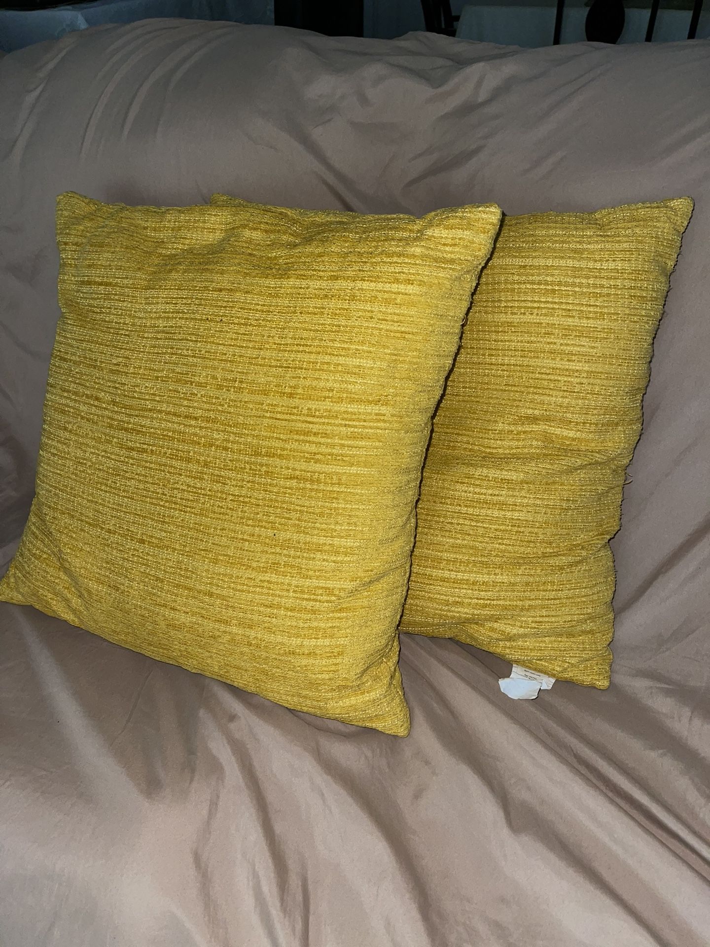 Mustard Comfy Couch Pillows (2)