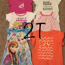 Toddler Girl Clothes Size Short Sleeve Shirts, Frozen Pjs Size 2t Or 24 Months 
