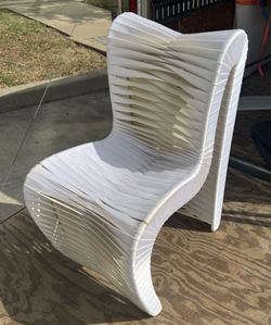 Phillips Collection Seat Belt Chairs – White Modern Designer Chairs (Pair)