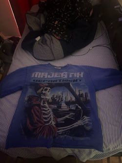 Majestik Department Blue Graphic Sweatshirt