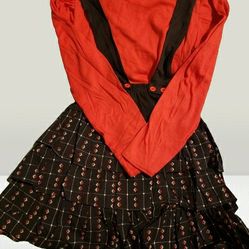 VINTAGE 1980S FASHIONLAND ORIGINALS GIRL'S SKIRT TOP SUSPENDERS OUTFIT 14