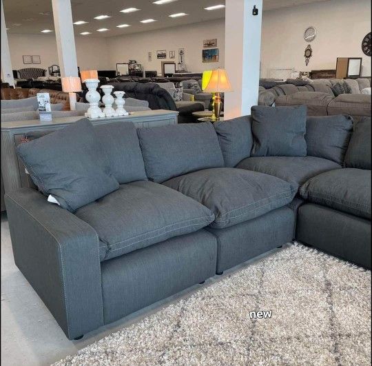 $40 Down Payment🛍 Finance🛍 Savesto Charcoal 5pc Cloud Modular Sectional