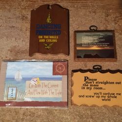 Lot Of Four Wall Decor Signs Funny Saying Paula's Wooden Mottos