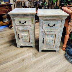 Mango wood Nightstands Or End Tables