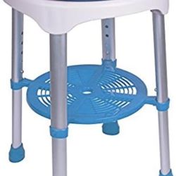 Healthline Round Bath Stool Shower Chair, Compact Shower Stool and Bench 350 Lbs - Small Bathtub Stool Chair for Shower