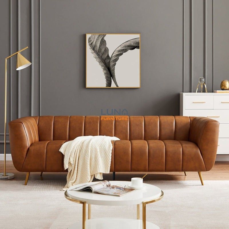 Clodine Cognac Leather Sofa

