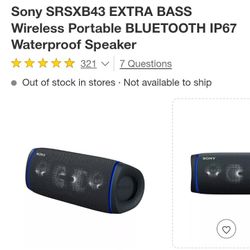 Sony SRSXB43 PARTY BT SPEAKER