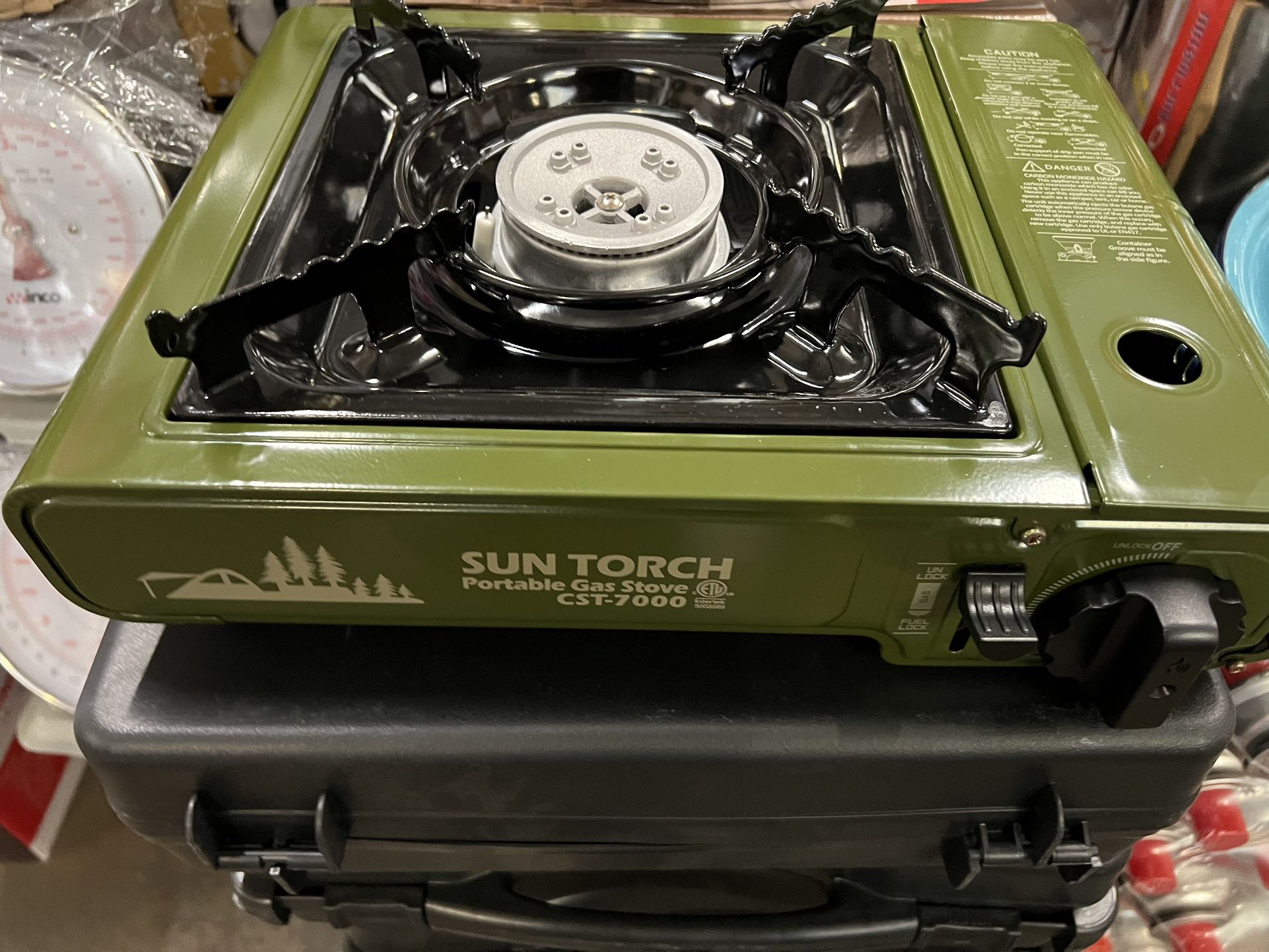 Olive Green Camping Stove! Butane Run Stove!