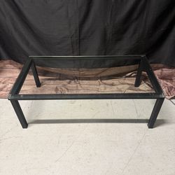 Modern Glass Top Coffee Table – Black Frame