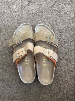 Birkenstock Arizona Split Nubuck Leather Sandals Size 38- like New- worn maybe 2 times