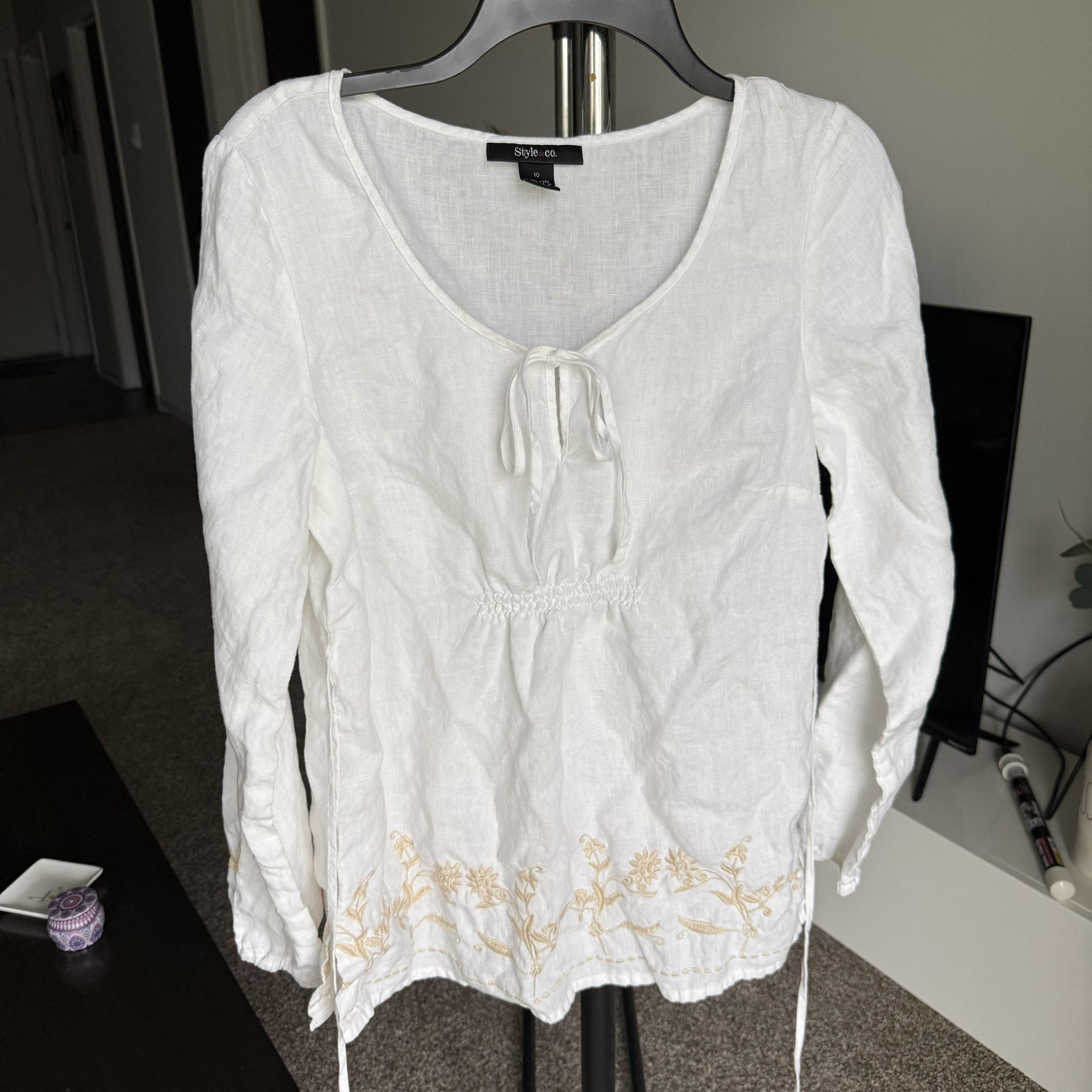 Style & Co. Women's 100% Linen Blouse