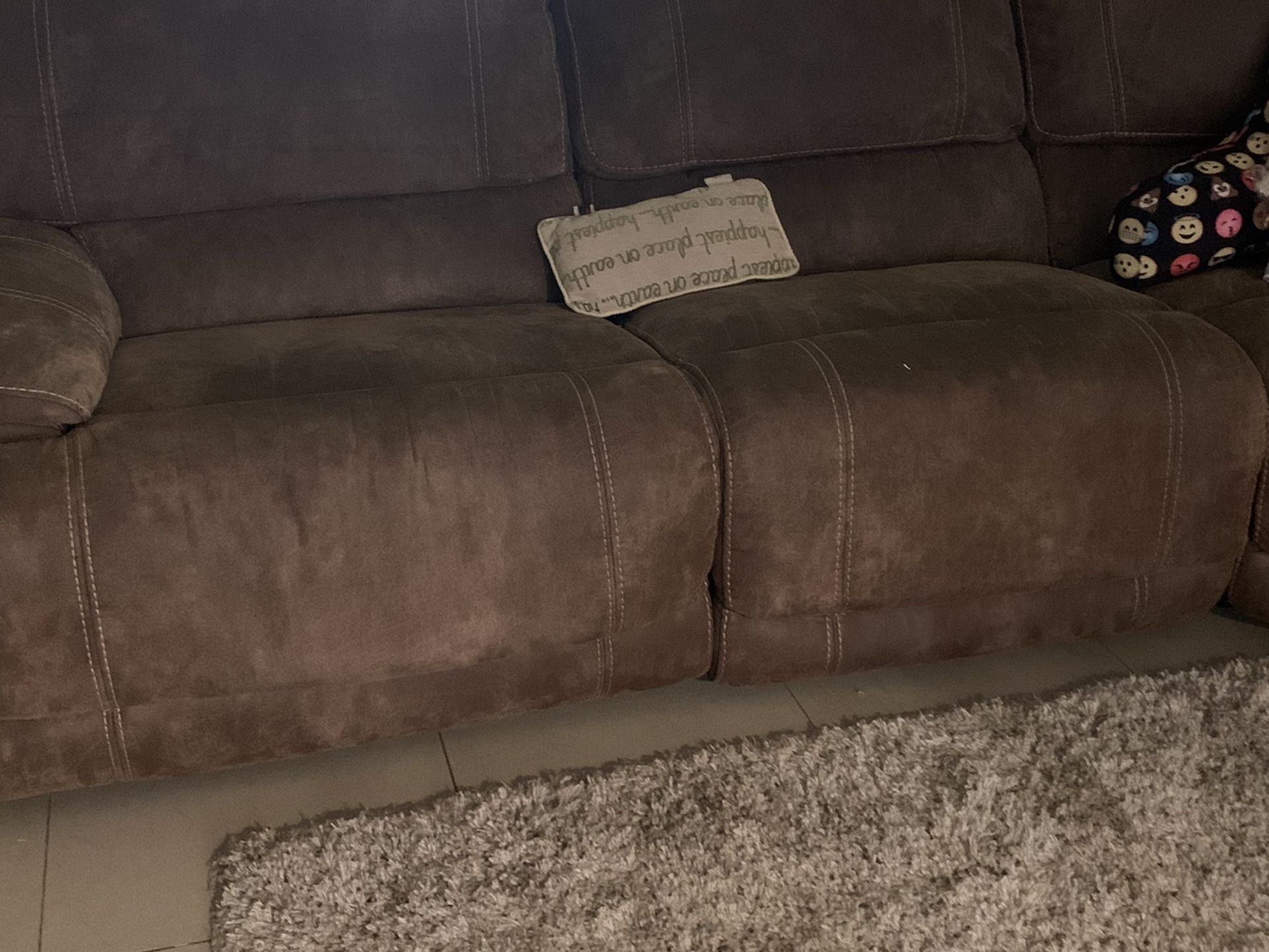 Sectional Brown Recliner Couch
