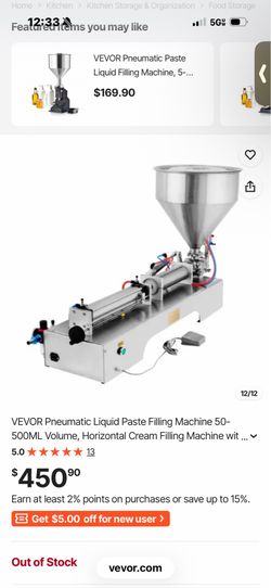 VEVOR Pneumatic Liquid Paste Fill