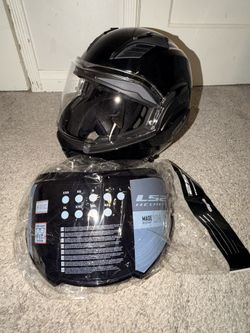 LS2 VALIANT II BLACKOUT MODULAR HELMET Size Large