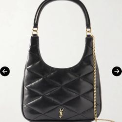 SAINT LAURENT SADE MINI HOBO TOP HANDLE/SHOULDER/CROSSBODY BLACK LEATHER BAG NEW