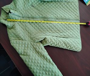 Green Quilted Zip-Up Jacket