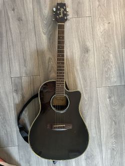 Barclay SA-330 acoustic-electric guitar in black.