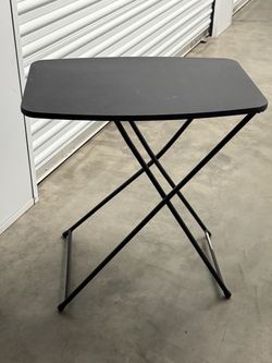 Black Folding Table with Metal Frame