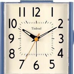 4.7" Vintage Retro Analog Alarm Clock, Super Silent Non Ticking Clock with light