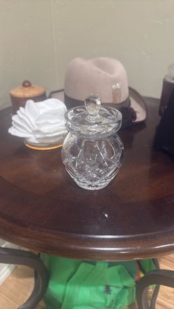 Cut Crystal Glass Jar with Lid