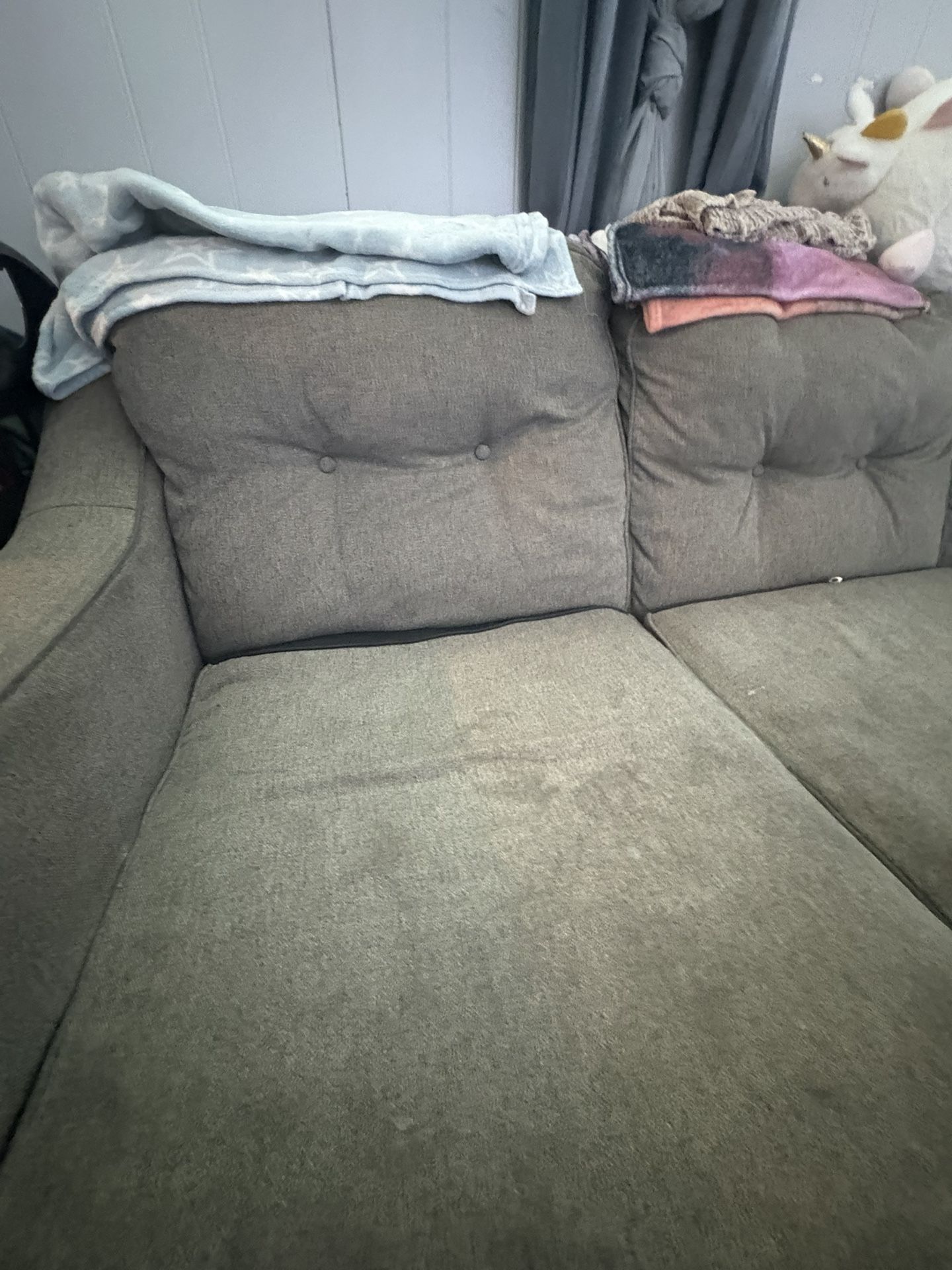 Grey Couch With A Pull Out Bed