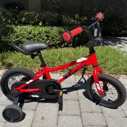 Trek Red Precaliber 12 Bike With Training Wheels 