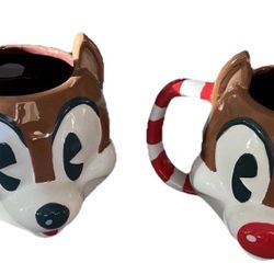 Disney 2021 Walt's Holiday Christmas Chip And Dale Jumbo Mug Set 23oz NEW 