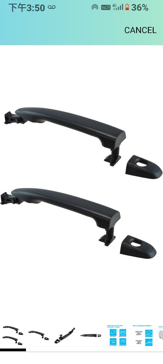 Front Door Handles Textured Black w/Lock Left Right Kit 2 Piece for Toyota for Sienna 2004-2010 for Tacoma 2005-2015 221-7803