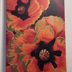 Orange Floral Canvas