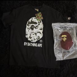 BAPE Grey Camo Ape Head Tee 🔥 NEW w/ Tags