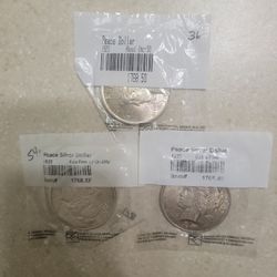 1922 And 1923 Peace Silver Dollars.  $90 Each 