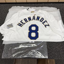 Kike Hernandez Dodgers World Series Gold Jersey Large