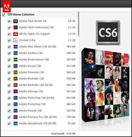 Adobe CS6 for Windows With Lightroom 19 and Reader 19