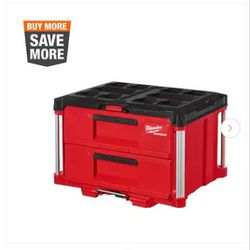 Milwaukee
PACKOUT 22 in. 2-Drawer Tool Box with
Metal Reinforced Corners new  nueva 
