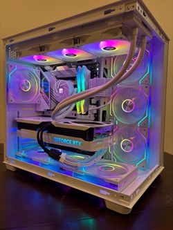 High-End White Custom Gaming PC | Intel i9 14900K + RTX 4070 Ti 12gb + 32gb RAM + 2TB NVMe SSD