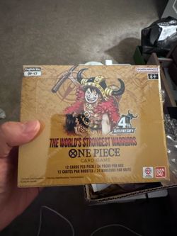 One Piece Card Game OP-17 Booster Box in hand